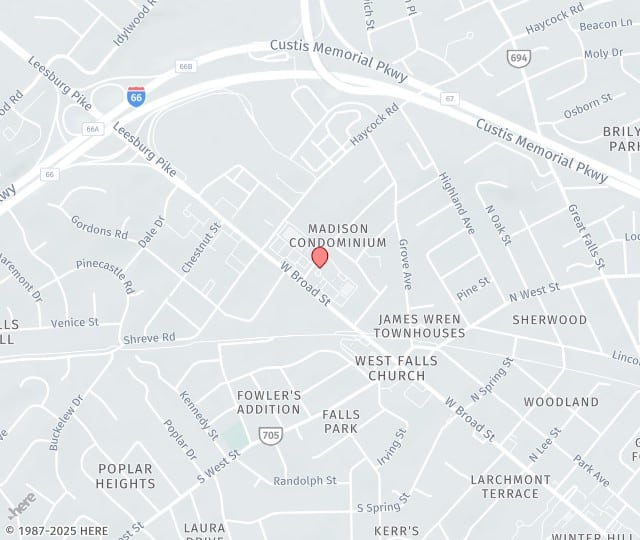 Location Map: 1140 W Broad Street Falls Church, VA 22046